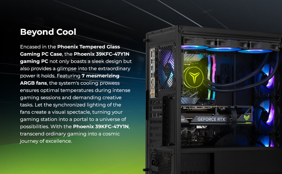 YEYIAN Gaming PC Phoenix Glass GeForce RTX 4070 Ti Super - AI 